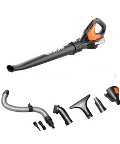 WORX WG545.9 20V Cordless Leaf Blower, Electric Blowers for Lawn Care with 120 MPH & 2.7 Lbs, Long Nozzle Design for Narrow Spaces with Cleaning Attachments, Battery & Charger Not Included