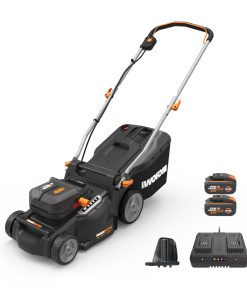 WORX Nitro 40V 16" Cordless Lawn Mower w/Brushless Motor 2.0 & Intellicut, 2-in-1 Electric Mower w/Mulch Blade, Lightweight Push Lawn Mower for 1/4 Acre WG737 – Batteries & Charger Included