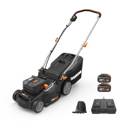 WORX Nitro 40V 16" Cordless Lawn Mower w/Brushless Motor 2.0 & Intellicut, 2-in-1 Electric Mower w/Mulch Blade, Lightweight Push Lawn Mower for 1/4 Acre WG737 – Batteries & Charger Included