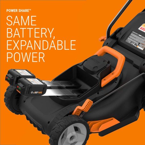 WORX WG911 20V PowerShare Lawn Mower and Grass Trimmer (Batteries & Charger Included) - Image 6
