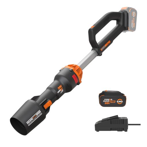 WORX Nitro WG543 20V Cordless Leaf Blower, Electric Blower with 410CFM & 130MPH, Blowers for Lawn Care with 3.8 Lbs, Battery & Charger Included