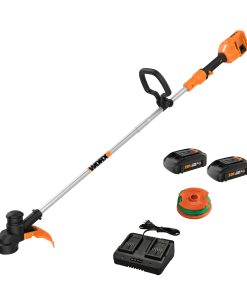 Worx WG183 40V 13" Cordless String Trimmer (Batteries & Charger Included), Black and Orange