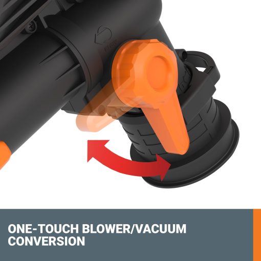 WORX Trivac 3-in-1 Electric Leaf Blower for Lawn Care, Leaf Mulcher/Leaf Vacuum with Bag, 350 CFM & 210 MPH, Leaf Shredder with Metal Impeller, Reusable Bag Included, Corded, WG505.2 - Image 3
