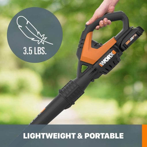 WORX WG545.9 20V Cordless Leaf Blower, Electric Blowers for Lawn Care with 120 MPH & 2.7 Lbs, Long Nozzle Design for Narrow Spaces with Cleaning Attachments, Battery & Charger Not Included - Image 4