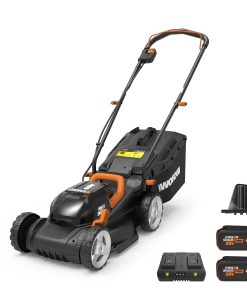 WORX 40V 14" Cordless Lawn Mower for Small Yards, 2-in-1 Electric Mower Cuts Quietly, Compact & Lightweight Push Lawn Mower with 6-Position Height Adjustment WG779 – 2 Batteries & Charger Included