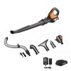 WORX WG545.1 20V Cordless Leaf Blower, Electric Blowers for Lawn Care with 120 MPH & 3.5 Lbs, Long Nozzle Design for Narrow Spaces with Cleaning Attachments, Battery & Charger Included
