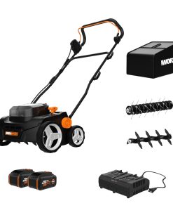 Worx Nitro 40V Cordless 14" Lawn Dethatcher w/ Brushless Motor, 2-in-1 Dethatcher and Scarifier Removes Deep Thatch, Dethatcher Cordless Tool to Improve Grass Health - 2 Batteries & Charger Included