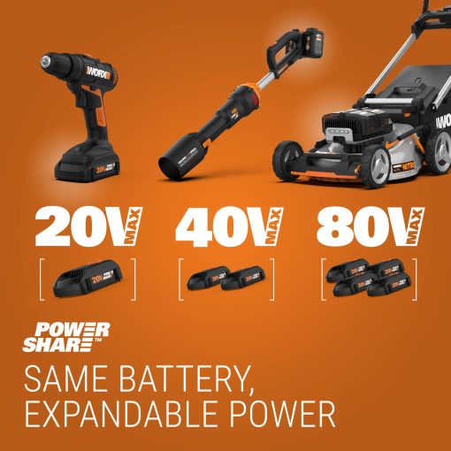 WORX Nitro WG585.9 40V Cordless Leaf Blower, Electric Blower with 620CFM & 165MPH, Blowers for Lawn Care with Brushless Motor & 3 Speed Control, 2 Batteries & Charger Not Included - Image 2