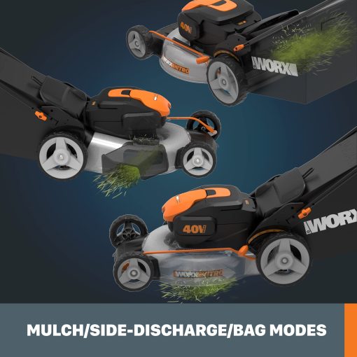 Worx Nitro 40V 20" Cordless Lawn Mower, 3-in-1 Electric Mower with Collapsible Handle, Push Lawn Mower with 7-Position Height Adjustment – 2 Batteries & Charger Included - Image 6