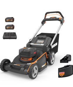 WORX Nitro 40V 21" Cordless Lawn Mower with Aerodeck & Intellicut, Electric Mower with Variable Speed, Self-propelled Lawn Mower WG760 – (2) PowerShare 5.0Ah Batteries & Charger Included