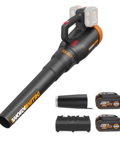 WORX Nitro WG581.1 40V Cordless Leaf Blower, Quiet Electric Blower for Lawn Care with 530CFM & 180MPH, 2 Batteries & Charger Included