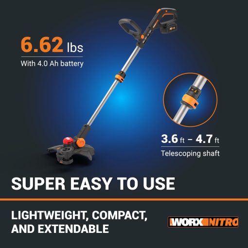 Worx Nitro 20V 13" Cordless String Trimmer with Brushless Motor, 3-in-1 Grass Trimmer Edger Mini-Mower, Lightweight Weed Trimmer COMMAND FEED Instant Line Advancement WG173– Battery & Charger Included - Image 7