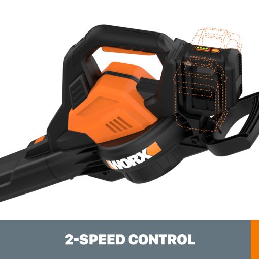 WORX WG583.9 40V Cordless Leaf Blower, 3 in 1 Blowers for Lawn Care with Vacuum & Mulcher, Electric Blower with Brushless Motor & 2 Speed Control, 2 Batteries & Charger Not Included - Image 6