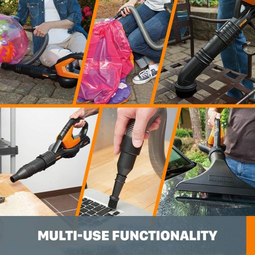 WORX WG545.9 20V Cordless Leaf Blower, Electric Blowers for Lawn Care with 120 MPH & 2.7 Lbs, Long Nozzle Design for Narrow Spaces with Cleaning Attachments, Battery & Charger Not Included - Image 6