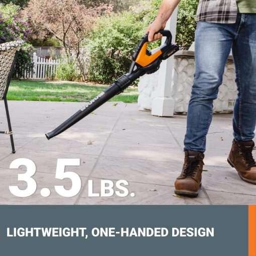 WORX WG545.1 20V Cordless Leaf Blower, Electric Blowers for Lawn Care with 120 MPH & 3.5 Lbs, Long Nozzle Design for Narrow Spaces with Cleaning Attachments, Battery & Charger Included - Image 8