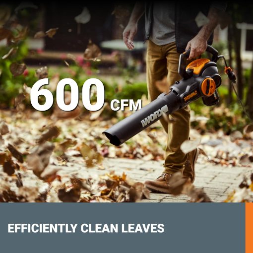 WORX WG512 12 Amp Trivac, 3 in 1 Electric Leaf Blower, Leaf Vacuum & Leaf Mulcher for Lawn Care - Image 4