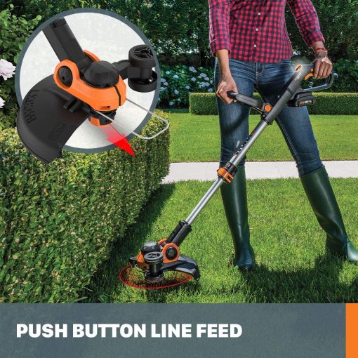 WORX WG911 20V PowerShare Lawn Mower and Grass Trimmer (Batteries & Charger Included) - Image 2