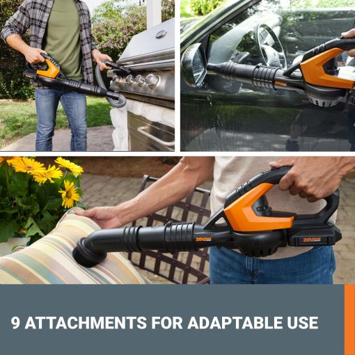 WORX WG545.1 20V Cordless Leaf Blower, Electric Blowers for Lawn Care with 120 MPH & 3.5 Lbs, Long Nozzle Design for Narrow Spaces with Cleaning Attachments, Battery & Charger Included - Image 11