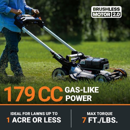 Worx Nitro 80V Cordless Lawn Mower, Electric Mower with Brushless Motor, 3-in-1 Self-Propelled Lawn Mower WG761-4 Batteries & Basecamp Charger Included - Image 5
