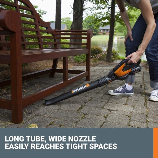 WORX WG545.1 20V Cordless Leaf Blower, Electric Blowers for Lawn Care with 120 MPH & 3.5 Lbs, Long Nozzle Design for Narrow Spaces with Cleaning Attachments, Battery & Charger Included - Image 9