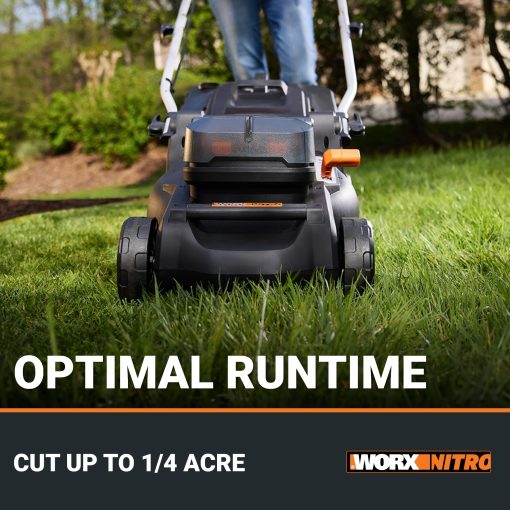 WORX Nitro 40V 16" Cordless Lawn Mower w/Brushless Motor 2.0 & Intellicut, 2-in-1 Electric Mower w/Mulch Blade, Lightweight Push Lawn Mower for 1/4 Acre WG737 – Batteries & Charger Included - Image 5