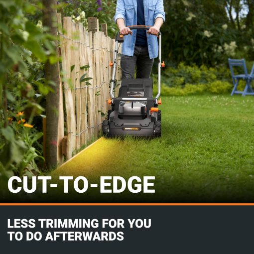 WORX 40V 17'' Cordless Lawn Mower for Medium Size Yards, 2-in-1 Electric Mower Cuts to Edge, Compact & Lightweight Push Lawn Mower with 6-Position Height Adjustment – 2 Batteries & Charger Included - Image 3