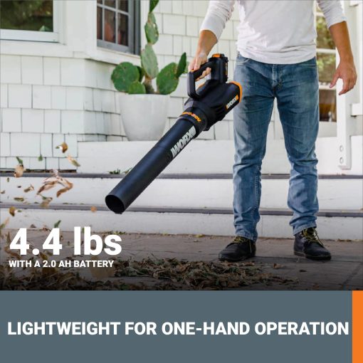 WORX WG547 20V Cordless Leaf Blower, Electric Blower with Turbine Fan, Blowers for Lawn Care with 2 Speed Control, Battery & Charger Included - Image 5