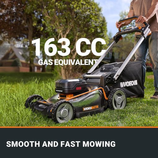 WORX Nitro 40V 21" Cordless Lawn Mower with Aerodeck & Intellicut, Electric Mower with Variable Speed, Self-propelled Lawn Mower WG760 – (2) PowerShare 5.0Ah Batteries & Charger Included - Image 6