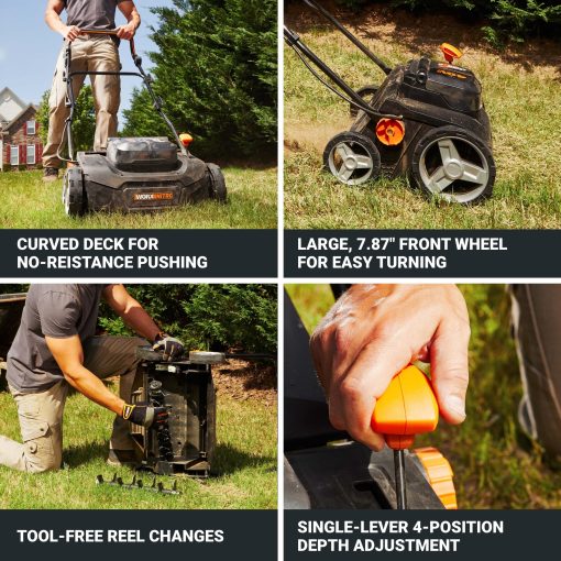 Worx Nitro 40V Cordless 14" Lawn Dethatcher w/ Brushless Motor, 2-in-1 Dethatcher and Scarifier Removes Deep Thatch, Dethatcher Cordless Tool to Improve Grass Health - 2 Batteries & Charger Included - Image 7