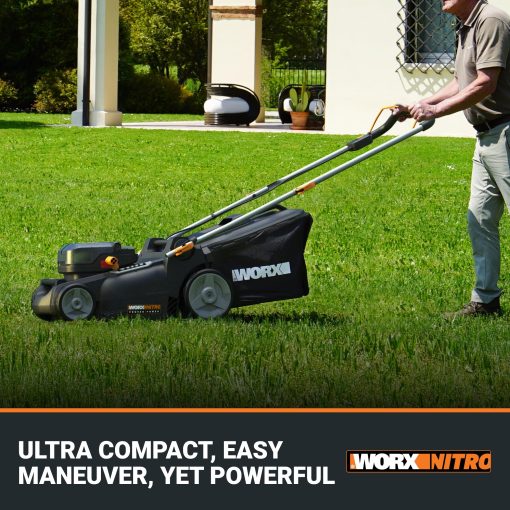WORX Nitro 40V 16" Cordless Lawn Mower w/Brushless Motor 2.0 & Intellicut, 2-in-1 Electric Mower w/Mulch Blade, Lightweight Push Lawn Mower for 1/4 Acre WG737 – Batteries & Charger Included - Image 6