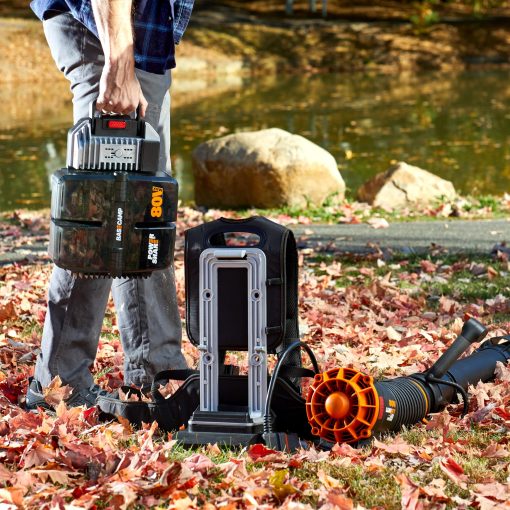 WORX Nitro WG572 80V Cordless Leaf Blower, Backpack Blower with 800CFM & 150MPH, Electric Blower for Lawn Care with Brushless Motor & Variable Air Control, 4 Batteries & Basecamp Charger Included - Image 4