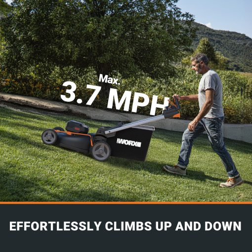 WORX Nitro 40V 21" Cordless Lawn Mower with Aerodeck & Intellicut, Electric Mower with Variable Speed, Self-propelled Lawn Mower WG760 – (2) PowerShare 5.0Ah Batteries & Charger Included - Image 5