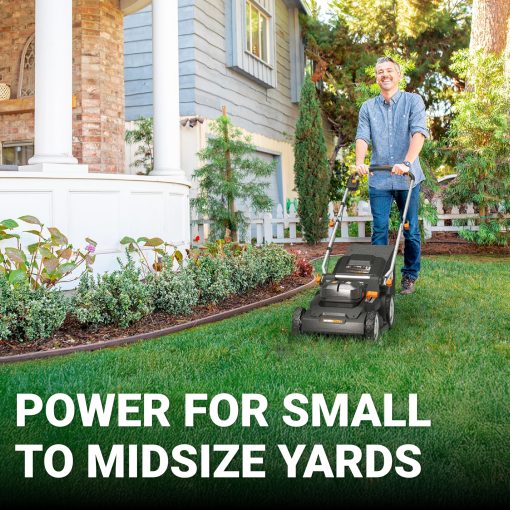 WORX 40V 17'' Cordless Lawn Mower for Medium Size Yards, 2-in-1 Electric Mower Cuts to Edge, Compact & Lightweight Push Lawn Mower with 6-Position Height Adjustment – 2 Batteries & Charger Included - Image 8