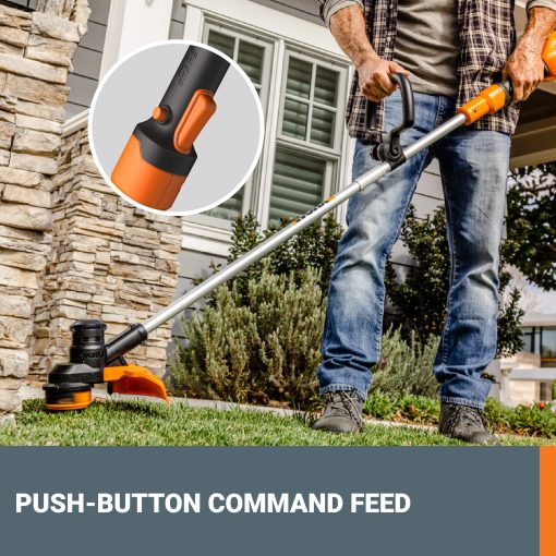 Worx WG183 40V 13" Cordless String Trimmer (Batteries & Charger Included), Black and Orange - Image 3