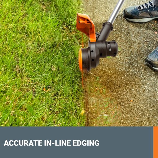Worx WG183 40V 13" Cordless String Trimmer (Batteries & Charger Included), Black and Orange - Image 2
