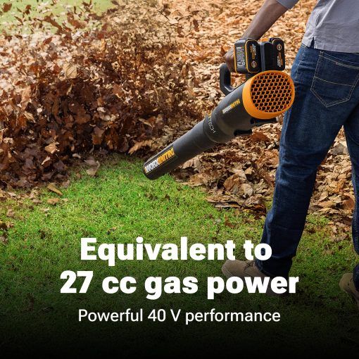 WORX Nitro WG581.1 40V Cordless Leaf Blower, Quiet Electric Blower for Lawn Care with 530CFM & 180MPH, 2 Batteries & Charger Included - Image 6
