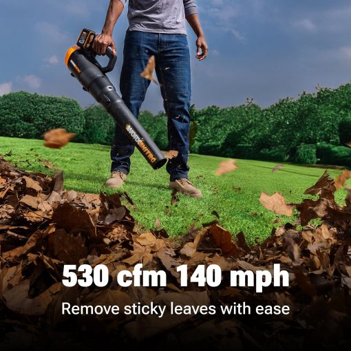 WORX Nitro WG581.9 40V Cordless Leaf Blower, Quiet Electric Blower for Lawn Care with 530CFM & 140MPH, Batteries & Charger Not Included - Image 3